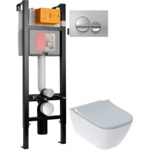 Комплект подвесной унитаз Geberit Smyle Square 500.685.01.1 + система инсталляции Jacob Delafon E33131RU-NF + E20859-CP-MTC