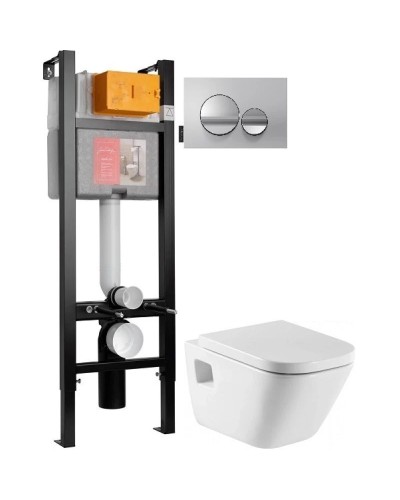 Комплект подвесной унитаз Roca The Gap 346477000 + 801472004 + система инсталляции Jacob Delafon E33131RU-NF + E20859-CP-MTC