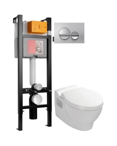 Комплект подвесной унитаз Jacob Delafon Ove E1585-00 + система инсталляции Jacob Delafon E33131RU-NF + E20859-CP-MTC