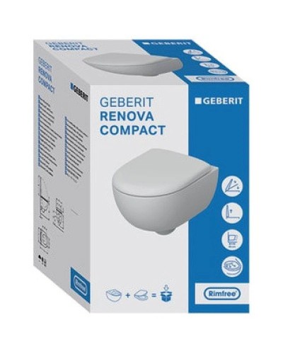 Комплект подвесной унитаз Geberit Renova Compact 500.803.00.1 + система инсталляции Geberit 111.362.00.5 + 115.770.21.5