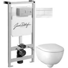 Комплект подвесной унитаз Geberit Renova Compact 500.803.00.1 + система инсталляции Jacob Delafon E5504-NF +  E4316-00