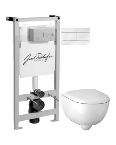 Комплект подвесной унитаз Geberit Renova Compact 500.803.00.1 + система инсталляции Jacob Delafon E5504-NF +  E4316-00