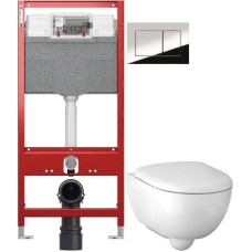 Комплект подвесной унитаз Geberit Renova Compact 500.803.00.1 + система инсталляции Tece 9300302 + 9240401