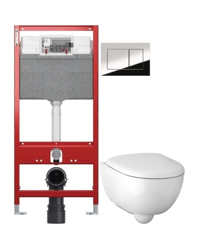 Комплект подвесной унитаз Geberit Renova Compact 500.803.00.1 + система инсталляции Tece 9300302 + 9240401
