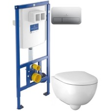 Комплект подвесной унитаз Geberit Renova Compact 500.803.00.1 + система инсталляции Villeroy & Boch 92246100 + 92249061