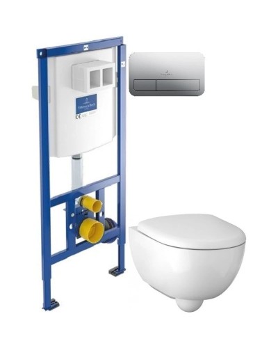 Комплект подвесной унитаз Geberit Renova Compact 500.803.00.1 + система инсталляции Villeroy & Boch 92246100 + 92249061