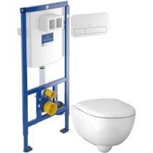 Комплект подвесной унитаз Geberit Renova Compact 500.803.00.1 + система инсталляции Villeroy & Boch 92246100 + 92249068