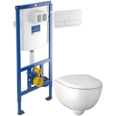 Комплект подвесной унитаз Geberit Renova Compact 500.803.00.1 + система инсталляции Villeroy & Boch 92246100 + 92249068