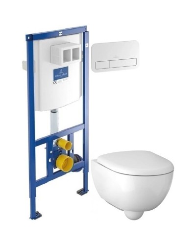 Комплект подвесной унитаз Geberit Renova Compact 500.803.00.1 + система инсталляции Villeroy & Boch 92246100 + 92249068
