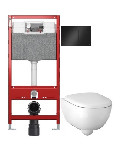 Комплект подвесной унитаз Geberit Renova Compact 500.803.00.1 + система инсталляции Tece 9300302 + 9240407