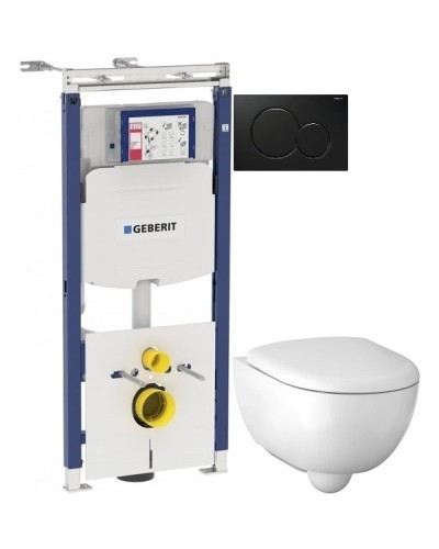 Комплект подвесной унитаз Geberit Renova Compact 500.803.00.1 + система инсталляции Geberit 111.362.00.5 + 115.770.DW.5