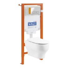 Комплект подвесной унитаз BelBagno Lucie BB063CHR + BB2111SC + система инсталляции BelBagno BB002-80 + BB005-PR-CHROME