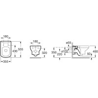 Комплект подвесной унитаз Roca Dama Senso 346517000 + ZRU9302820 + система инсталляции Villeroy & Boch 92246100 + 92249068