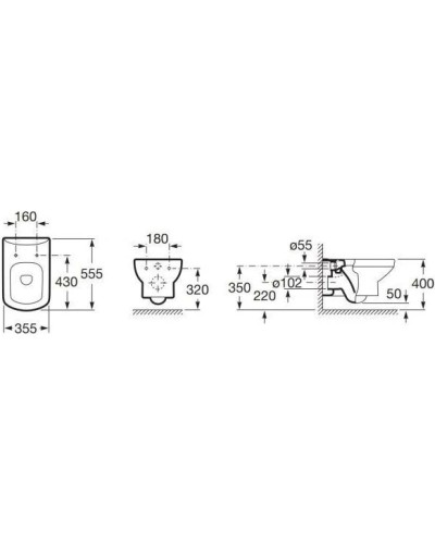 Комплект подвесной унитаз Roca Dama Senso 346517000 + ZRU9302820 + система инсталляции Tece 9300302 + 9240921