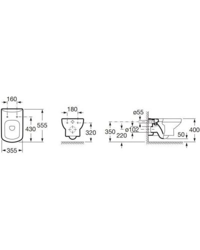 Комплект подвесной унитаз Roca Dama Senso 346517000 + ZRU9302820 + система инсталляции Grohe 38772001