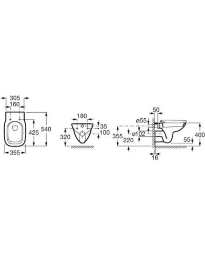 Комплект подвесной унитаз Roca Debba 346997000 + ZRU9302826 + система инсталляции Grohe 38721001