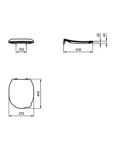 Комплект подвесной унитаз S312801 + S453601 + система инсталляции R020467 Ideal Standard Prosys Contour 21 S312801AA15