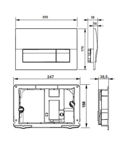 Комплект унитаза с инсталляцией Roca The Gap 893104100 с сиденьем Микролифт и клавишей смыва Хром