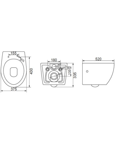 Комплект подвесной унитаз BelBagno Prospero BB507B + BB1055SC + система инсталляции BelBagno BB002-80 + BB005-PR-CHROME