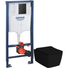 Комплект подвесной унитаз VitrA Metropole 7672B083-0101 + 122-083-009 + система инсталляции Grohe 38811kf0