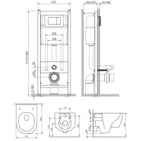 Комплект подвесной унитаз + система инсталляции Damixa Jupiter DX77.IS10101.1700