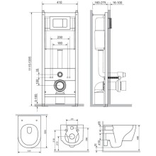 Комплект подвесной унитаз + система инсталляции Damixa Jupiter DX77.IS10101.1700