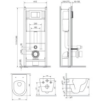 Комплект подвесной унитаз + система инсталляции Damixa Apollo DX22.IS10151.1700
