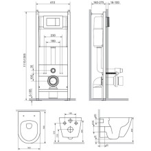 Комплект подвесной унитаз + система инсталляции Damixa Apollo DX22.IS10151.1700