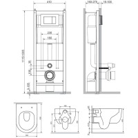 Комплект подвесной унитаз + система инсталляции Damixa Scandinavian Pure DX36.IS10101.1701