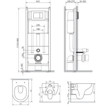 Комплект подвесной унитаз + система инсталляции Damixa Scandinavian Pure DX36.IS10101.1701