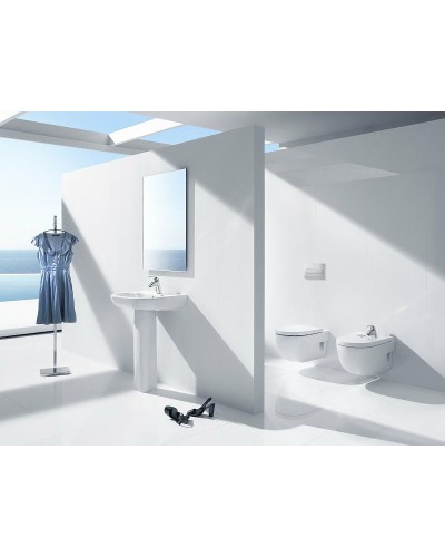 Комплект унитаза Roca Meridian N 346247000+8012A200B с инсталляцией Geberit Duofix Plattenbau Delta UP100 458.125.21.1 с сиденьем Микролифт и клавишей смыва Хром