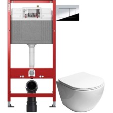 Комплект подвесной унитаз SantiLine SL-5005 + система инсталляции Tece 9400412