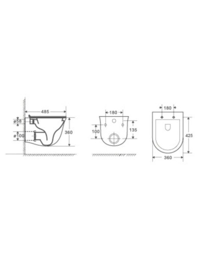 Комплект подвесной унитаз WeltWasser Telbach 004GL-WT + система инсталляции Tece 9400412