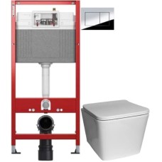 Комплект подвесной унитаз SantiLine SL-5007 + система инсталляции Tece 9400412