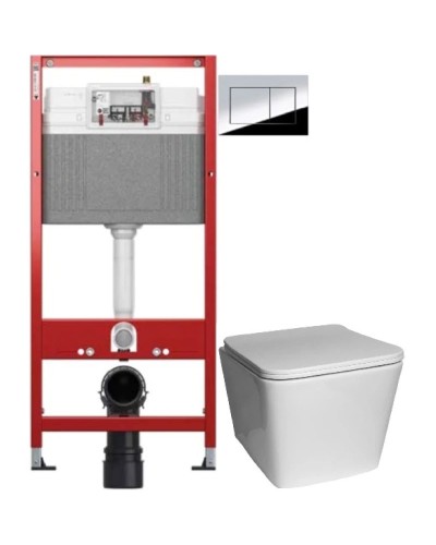 Комплект подвесной унитаз SantiLine SL-5007 + система инсталляции Tece 9400412