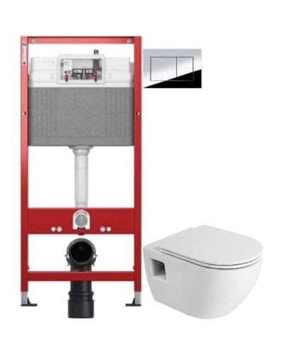 Комплект подвесной унитаз Cezares Eco CZR-526-TH-R/2040SC + система инсталляции Tece 9400412