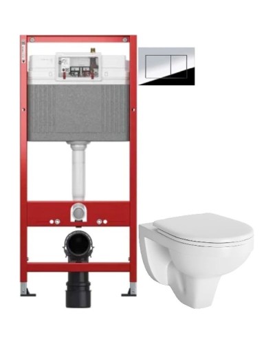 Комплект подвесной унитаз Damixa Jupiter DX77C1738SC + система инсталляции Tece 9400412