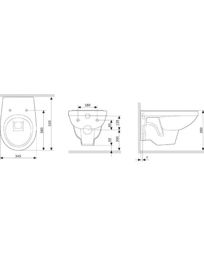 Комплект подвесной унитаз Damixa Jupiter DX77C1738SC + система инсталляции Tece 9400412