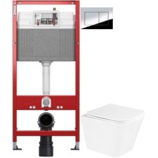 Комплект подвесной унитаз BelBagno Due BB3103CHR/SC + система инсталляции Tece 9400412