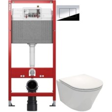 Комплект подвесной унитаз Jacob Delafon Rodin+ EDY102-00 + E23280-00 + система инсталляции Tece 9400412