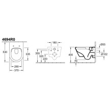 Комплект подвесной унитаз Villeroy & Boch Architectura 4694HR01 + система инсталляции Tece 9400412