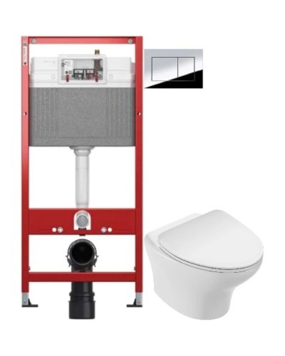 Комплект подвесной унитаз Jacob Delafon Nouvelle Vague EDK102-00 + E22124-00+ система инсталляции Tece 9400412