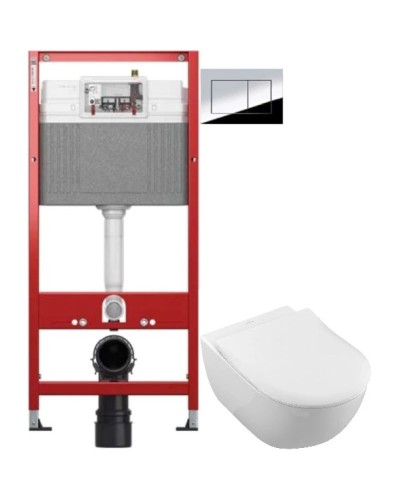 Комплект подвесной унитаз Villeroy & Boch Subway 2.0 5614R201 + система инсталляции Tece 9400412