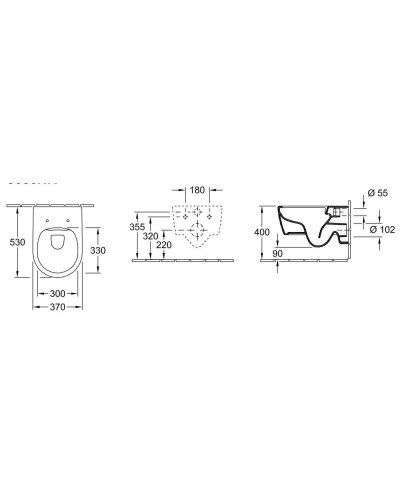 Комплект подвесной унитаз Villeroy & Boch Avento 5656HR01 + система инсталляции Tece 9400412