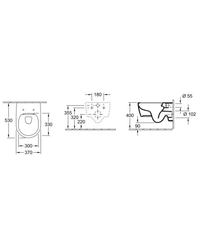 Комплект подвесной унитаз Villeroy & Boch Avento 5656RS01 + система инсталляции Tece 9400412