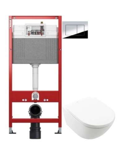 Комплект подвесной унитаз Villeroy & Boch Subway 3.0 4670TS01 + система инсталляции Tece 9400412