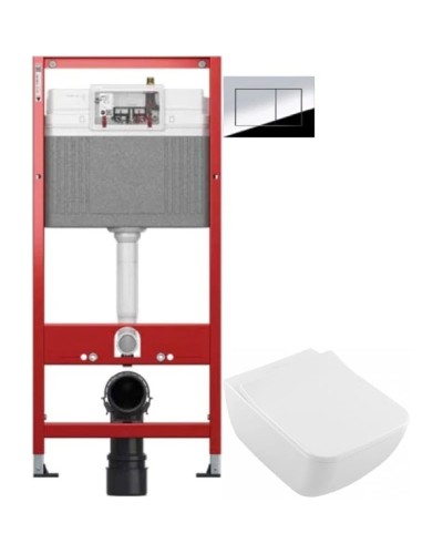 Комплект подвесной унитаз Villeroy & Boch Venticello 4611RSR1 + система инсталляции Tece 9400412