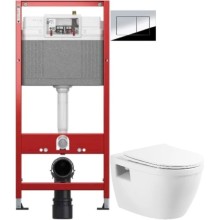 Комплект подвесной унитаз BelBagno Loto BB070CHR/SC + система инсталляции Tece 9400412