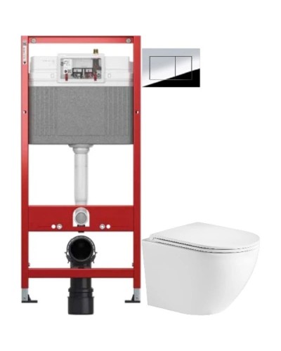 Комплект подвесной унитаз WeltWasser Merzbach 004GL-WT + система инсталляции Tece 9400412