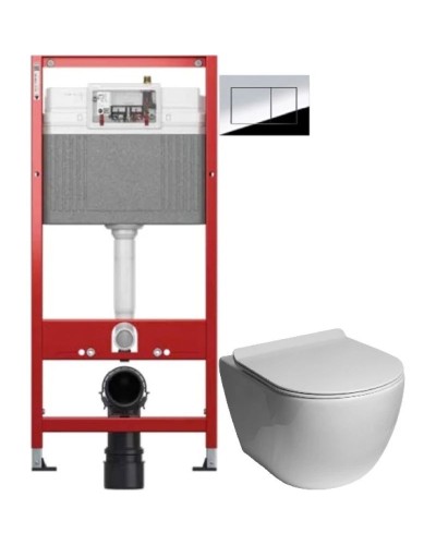 Комплект подвесной унитаз SantiLine SL-5002 + система инсталляции Tece 9400412